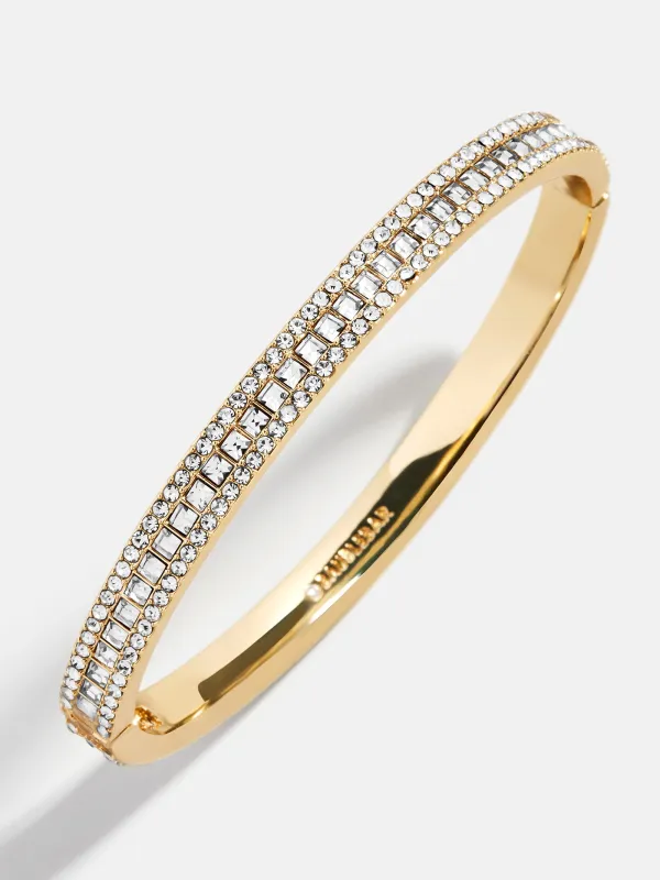 Helena Crystal Hinge Bangle - Gold/Pavé sold by BaubleBar