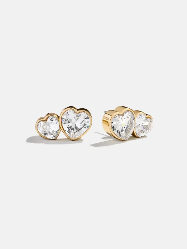 Kali Heart Earrings - Gold/Pavé sold by BaubleBar