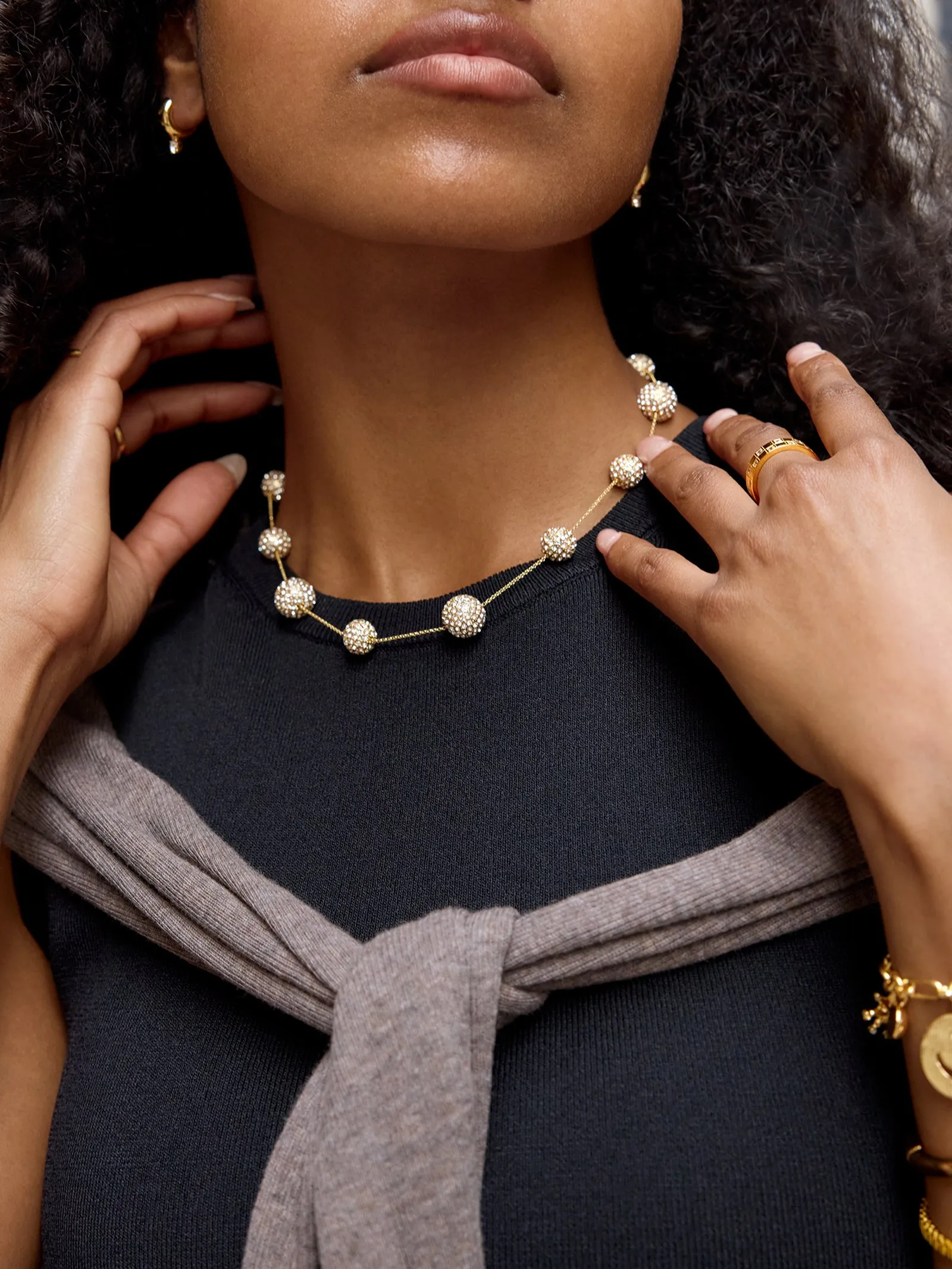 Blair Pearl Necklace - Gold/Pavé sold by BaubleBar product image thumbnail 2