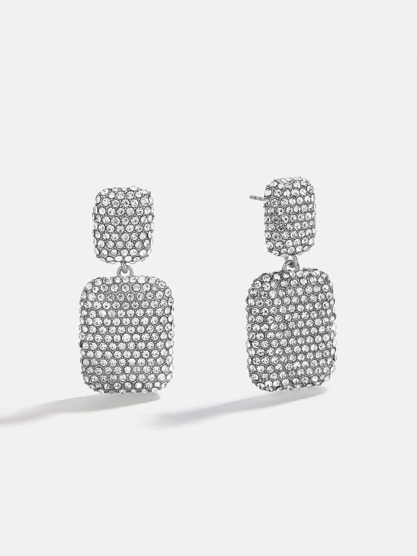 Tara Drop Earrings - Silver/Pavé sold by BaubleBar