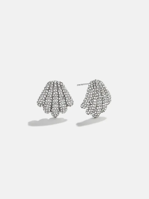 Raye Stud Earrings - Silver/Pavé sold by BaubleBar