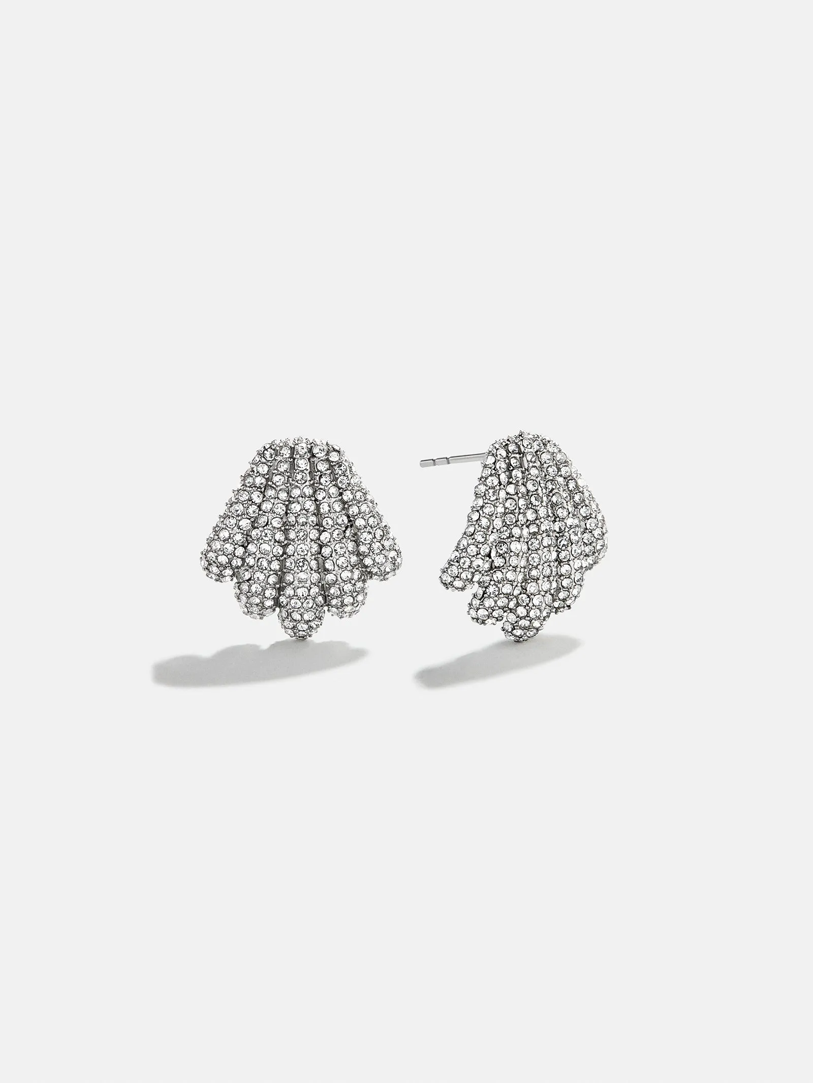 Raye Stud Earrings - Silver/Pavé sold by BaubleBar