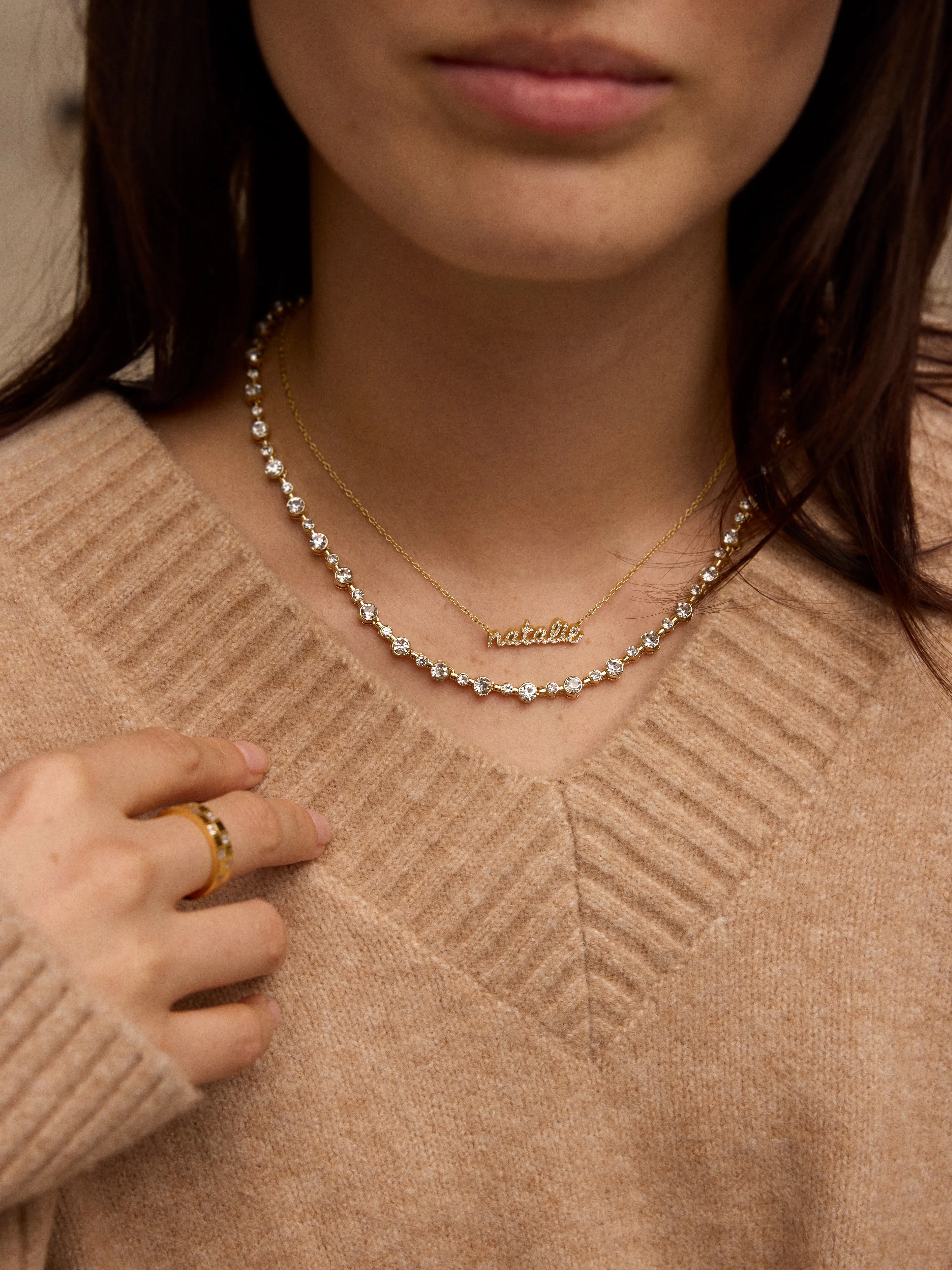 Jolie Tennis Necklace - Gold/Pavé sold by BaubleBar product image thumbnail 2