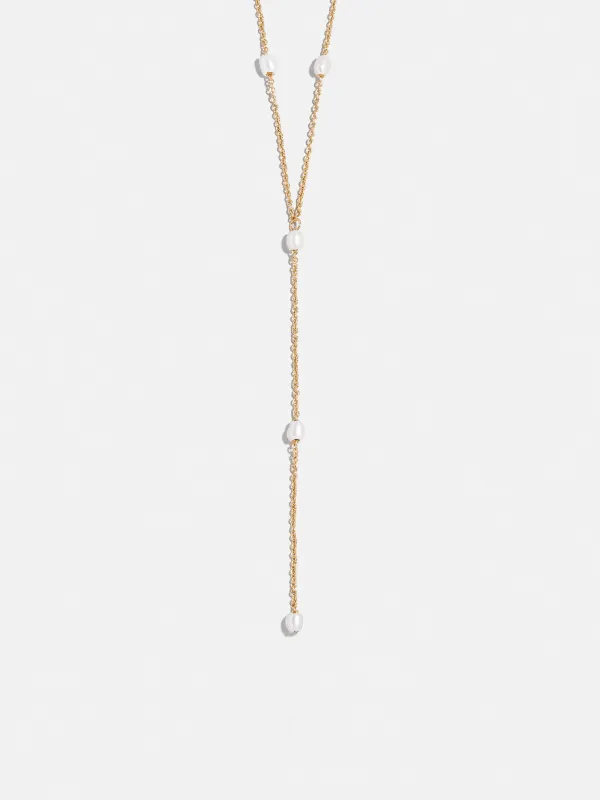 Juliet Pearl Lariat Necklace - Gold/Pearl sold by BaubleBar