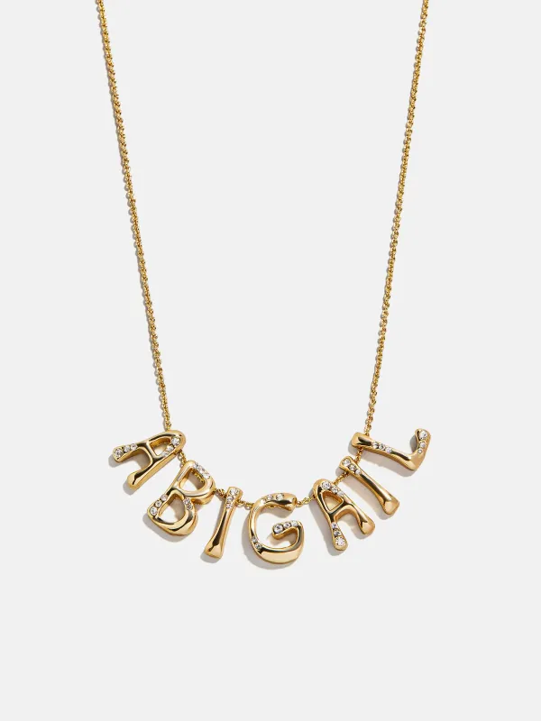 Organic Letter Custom Necklace - Gold/Pavé sold by BaubleBar