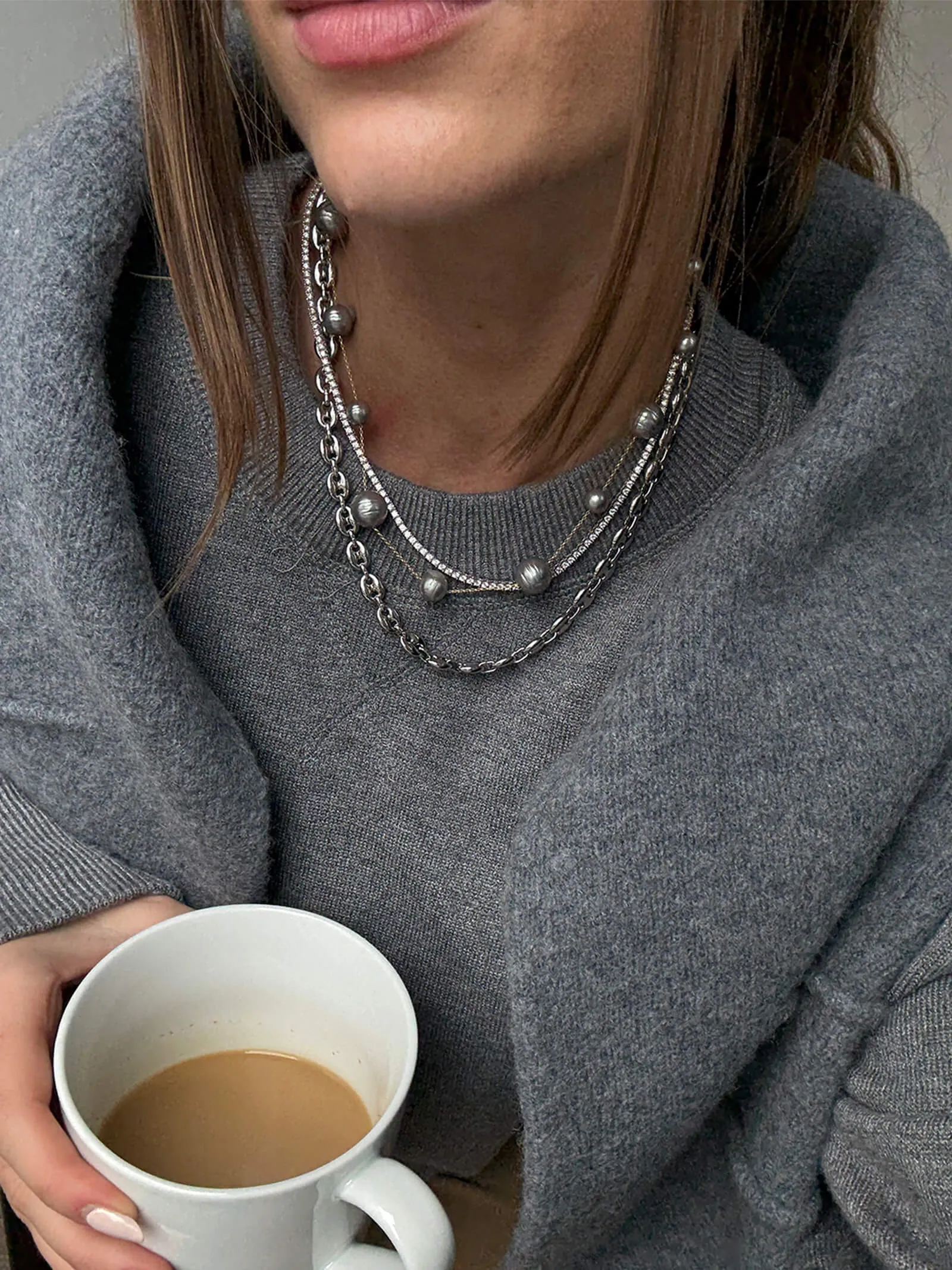 Blair Necklace - Tahitian Pearl Collar sold by BaubleBar product image thumbnail 2