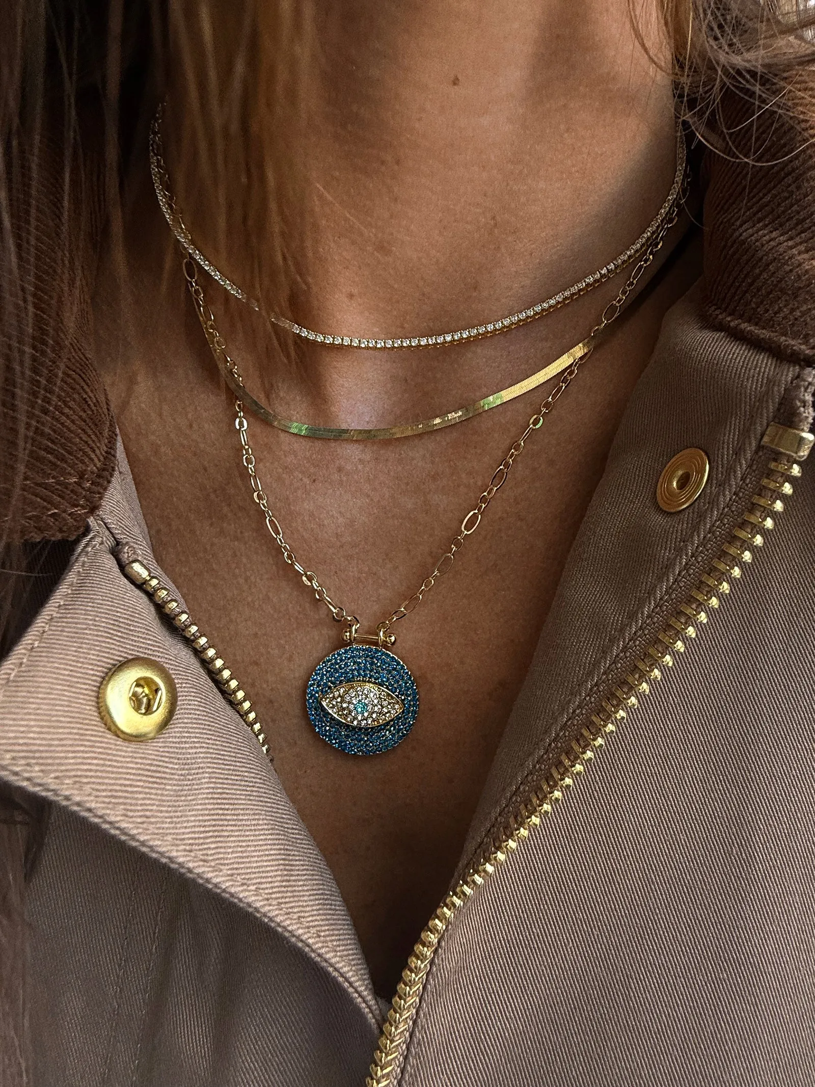 Evil Eye Pendant Necklace - Gold/Blue sold by BaubleBar product image thumbnail 3