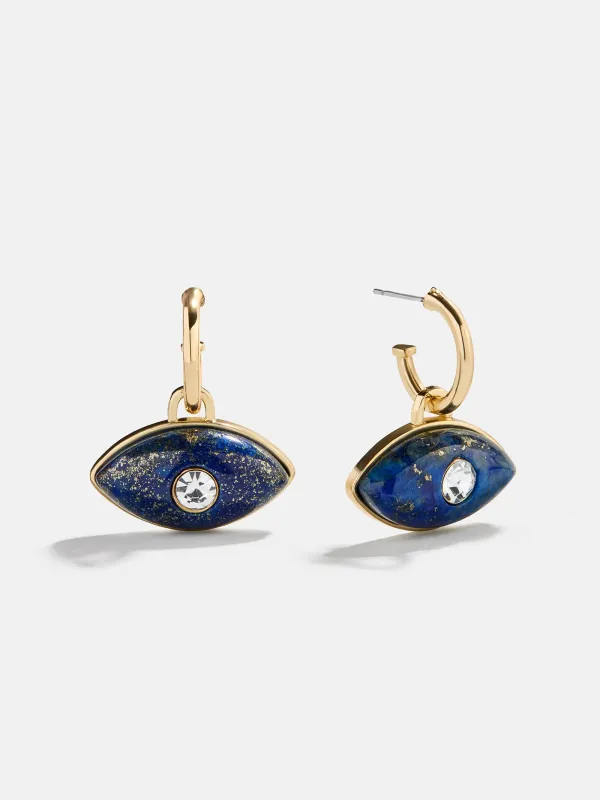 Semi-Precious Evil Eye Earrings - Gold/Blue sold by BaubleBar