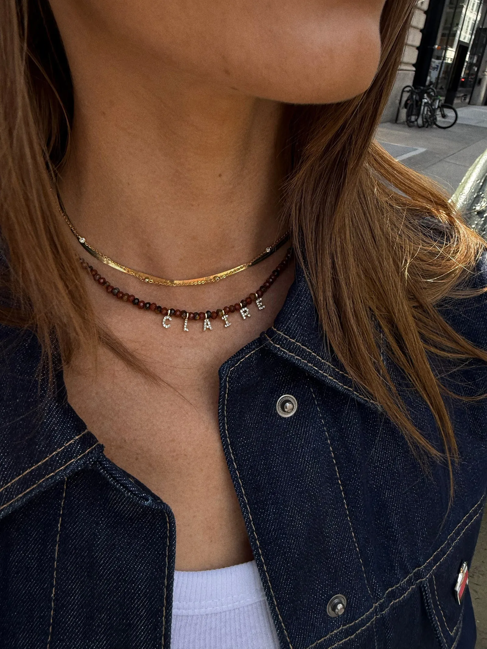 Mini Semi-Precious Custom Necklace - Tiger's Eye sold by BaubleBar product image thumbnail 2