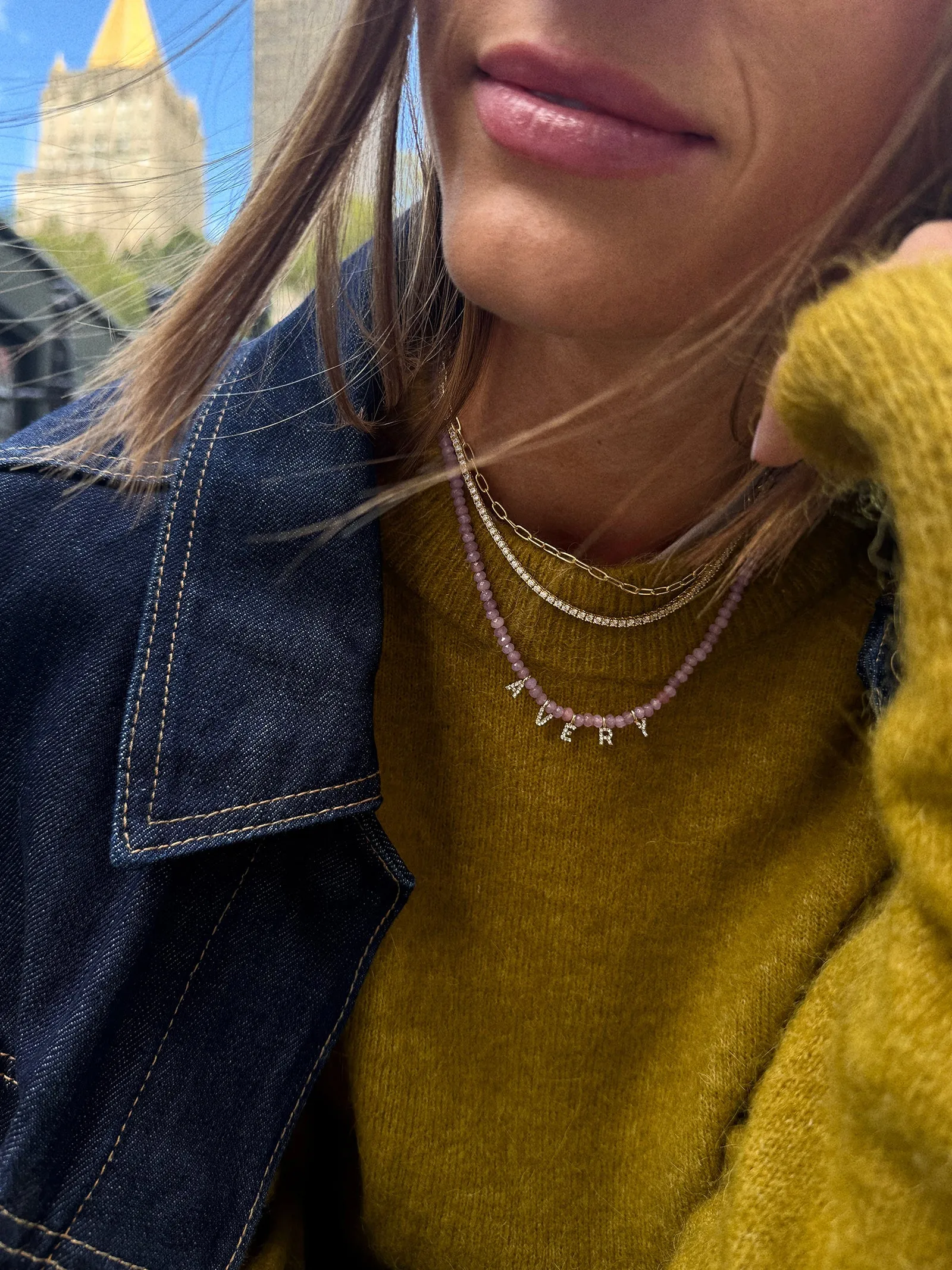 Mini Semi-Precious Custom Necklace - Light Amethyst sold by BaubleBar product image thumbnail 2