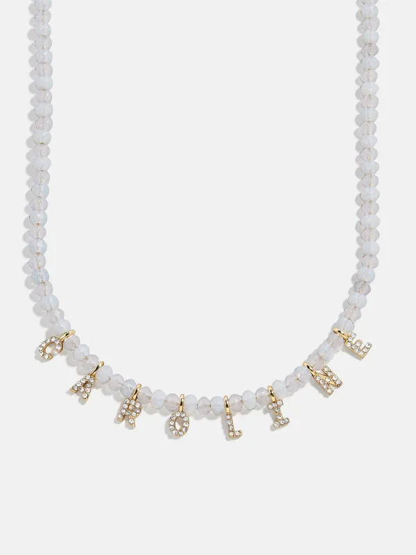 Mini Semi-Precious Custom Necklace - White Opal sold by BaubleBar
