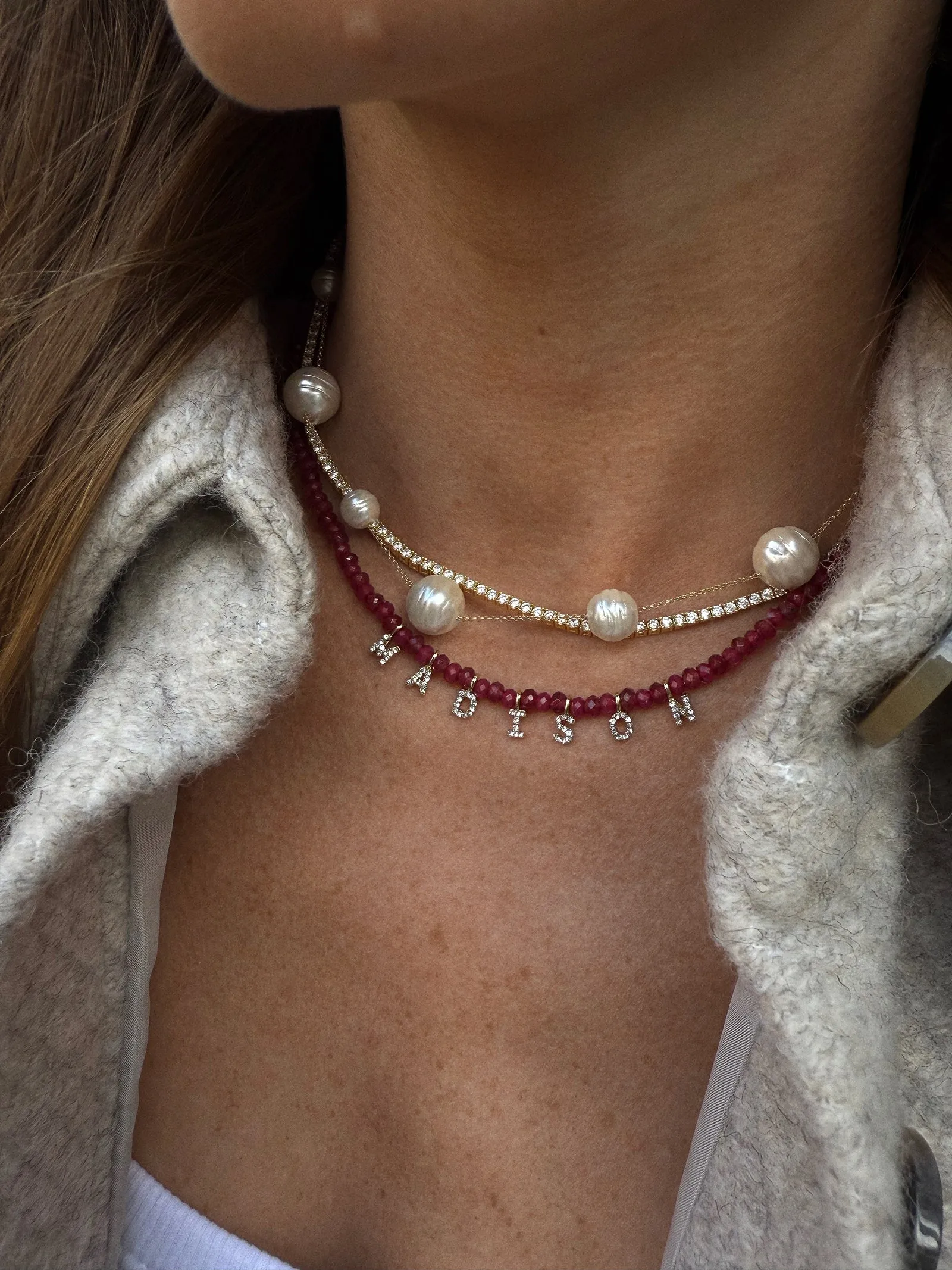 Mini Semi-Precious Custom Necklace - Red Jasper sold by BaubleBar product image thumbnail 2