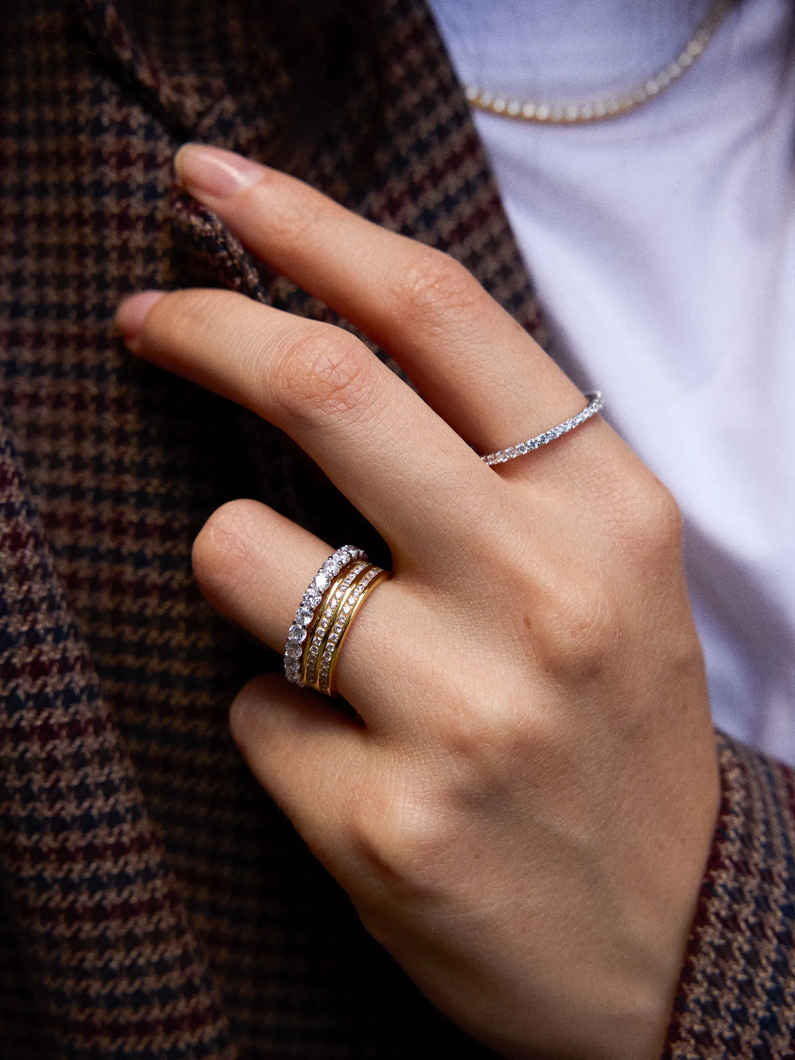 Diana Sterling Silver Eternity Ring - 2MM Stones sold by BaubleBar product image thumbnail 2