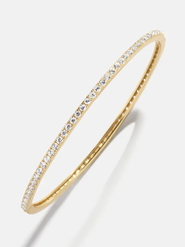 Tracy 18K Gold Hinge Bangle - Gold/Pavé sold by BaubleBar