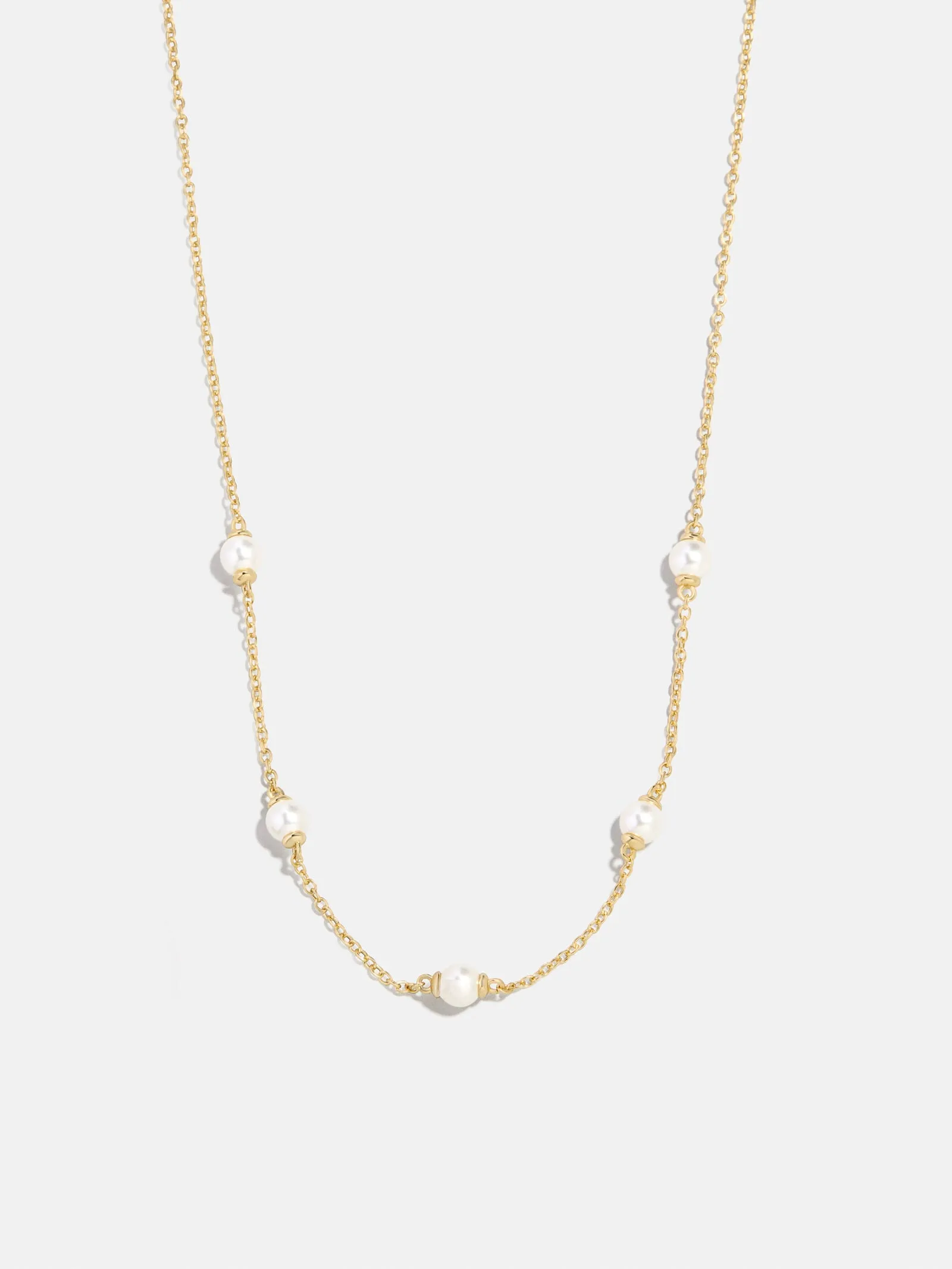 Yasmine 18K Gold Pearl Necklace - Gold/Pavé sold by BaubleBar