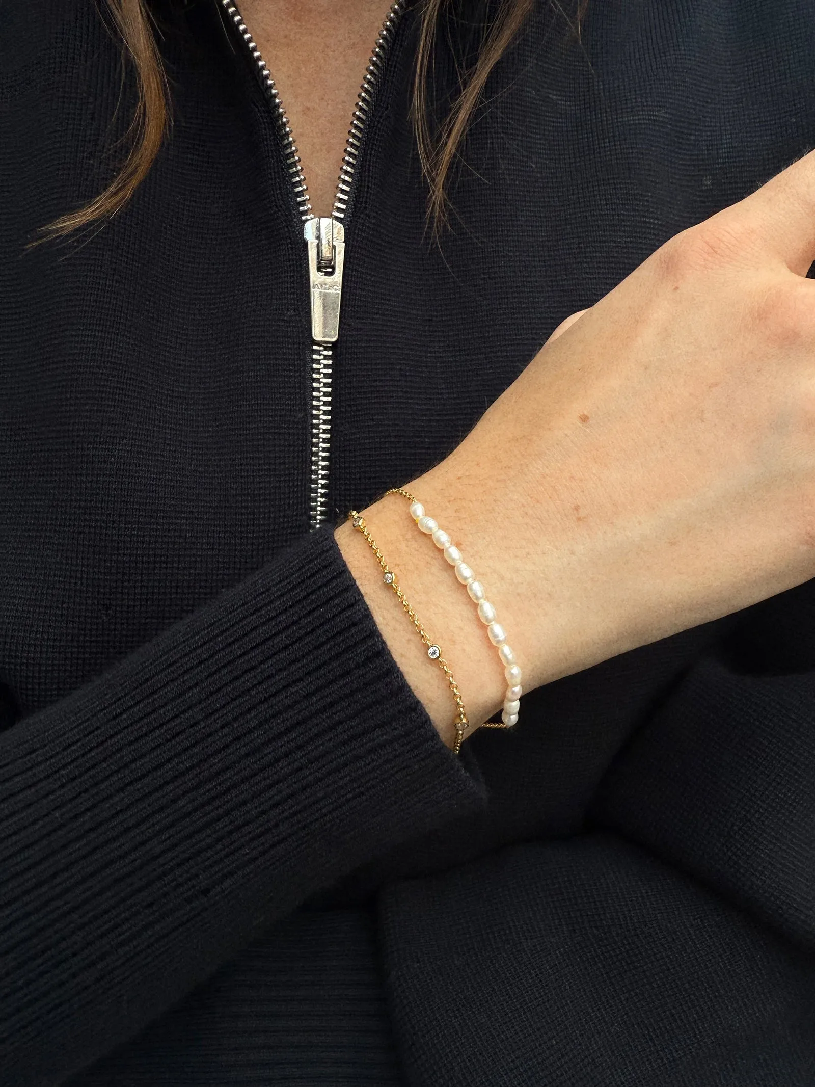 Barbra 18K Gold Pearl Bracelet - Gold/Pearl sold by BaubleBar product image thumbnail 2