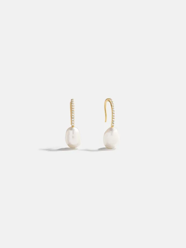 Barbra 18K Gold Pearl Earrings - Gold/Pearl sold by BaubleBar