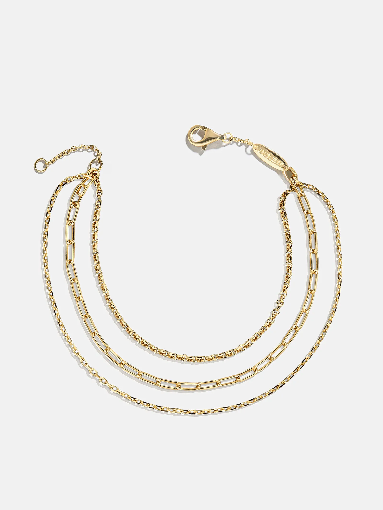 Ana 18K Gold Layered Bracelet - Gold/Pavé sold by BaubleBar product image thumbnail 4