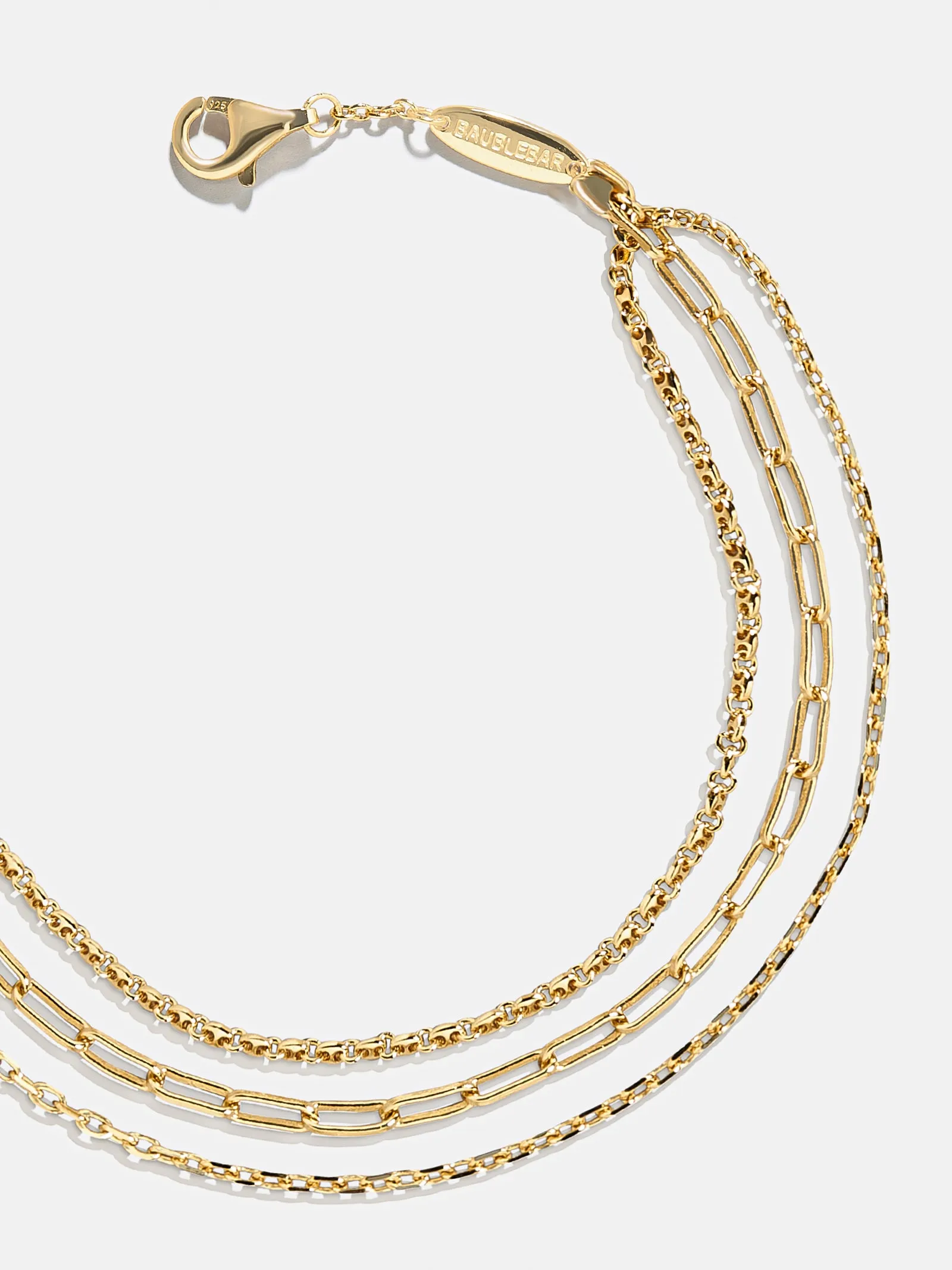 Ana 18K Gold Layered Bracelet - Gold/Pavé sold by BaubleBar