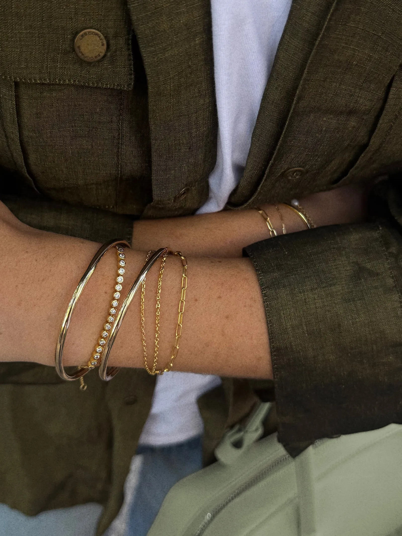 Ana 18K Gold Layered Bracelet - Gold/Pavé sold by BaubleBar product image thumbnail 2