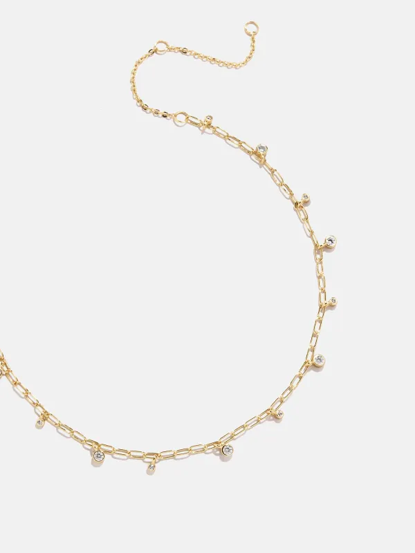 Faye 18K Gold Crystal Anklet - Gold/Pavé sold by BaubleBar