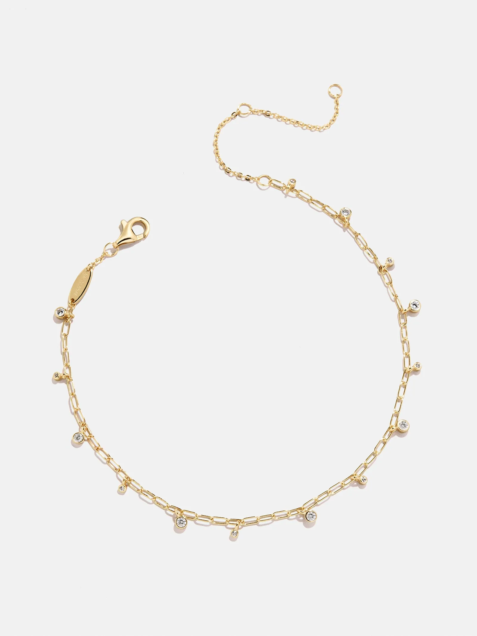 Faye 18K Gold Crystal Anklet - Gold/Pavé sold by BaubleBar product image thumbnail 3
