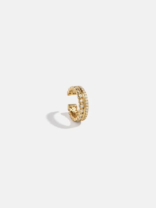 Kat 18K Gold Layered Ear Cuff - Gold/Pavé sold by BaubleBar
