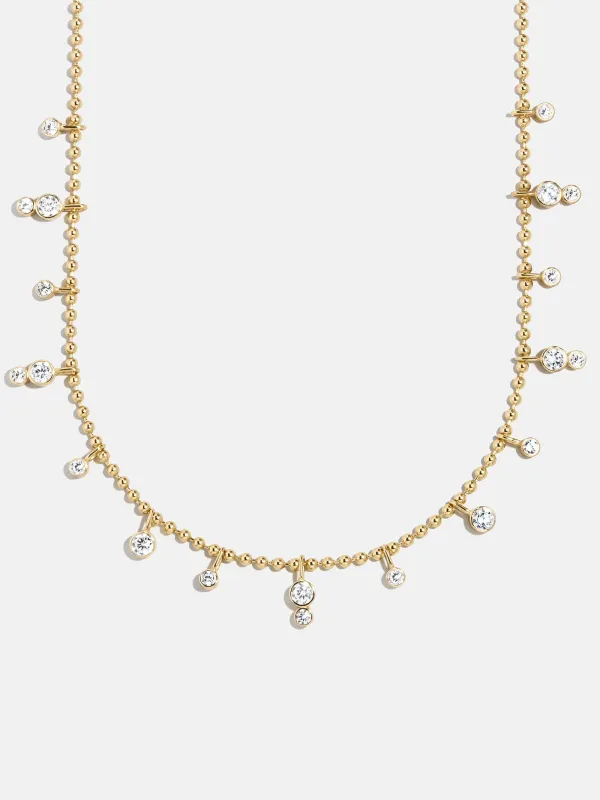 Joelle 18K Gold Crystal Necklace - Gold/Pavé sold by BaubleBar
