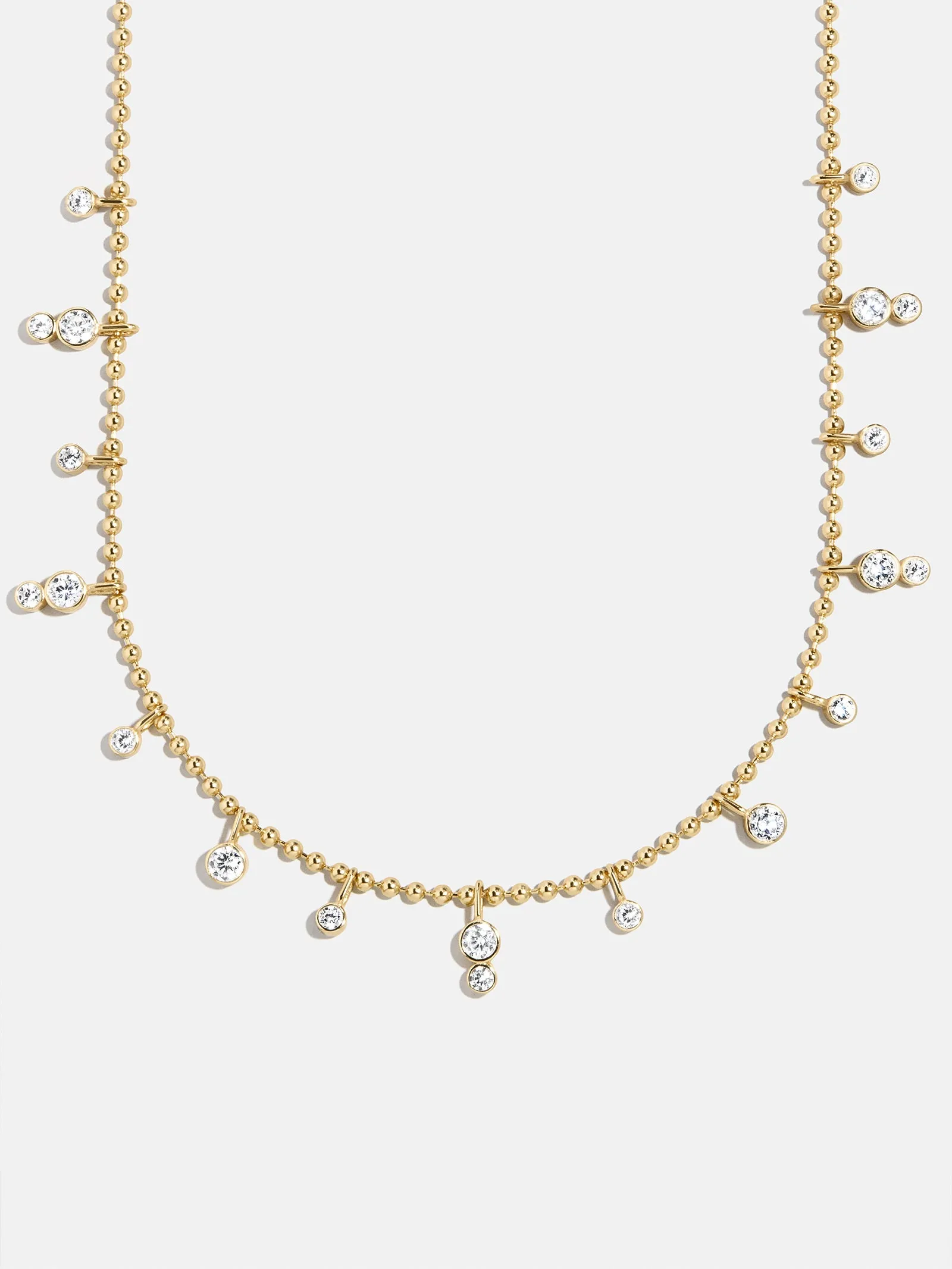 Joelle 18K Gold Crystal Necklace - Gold/Pavé sold by BaubleBar