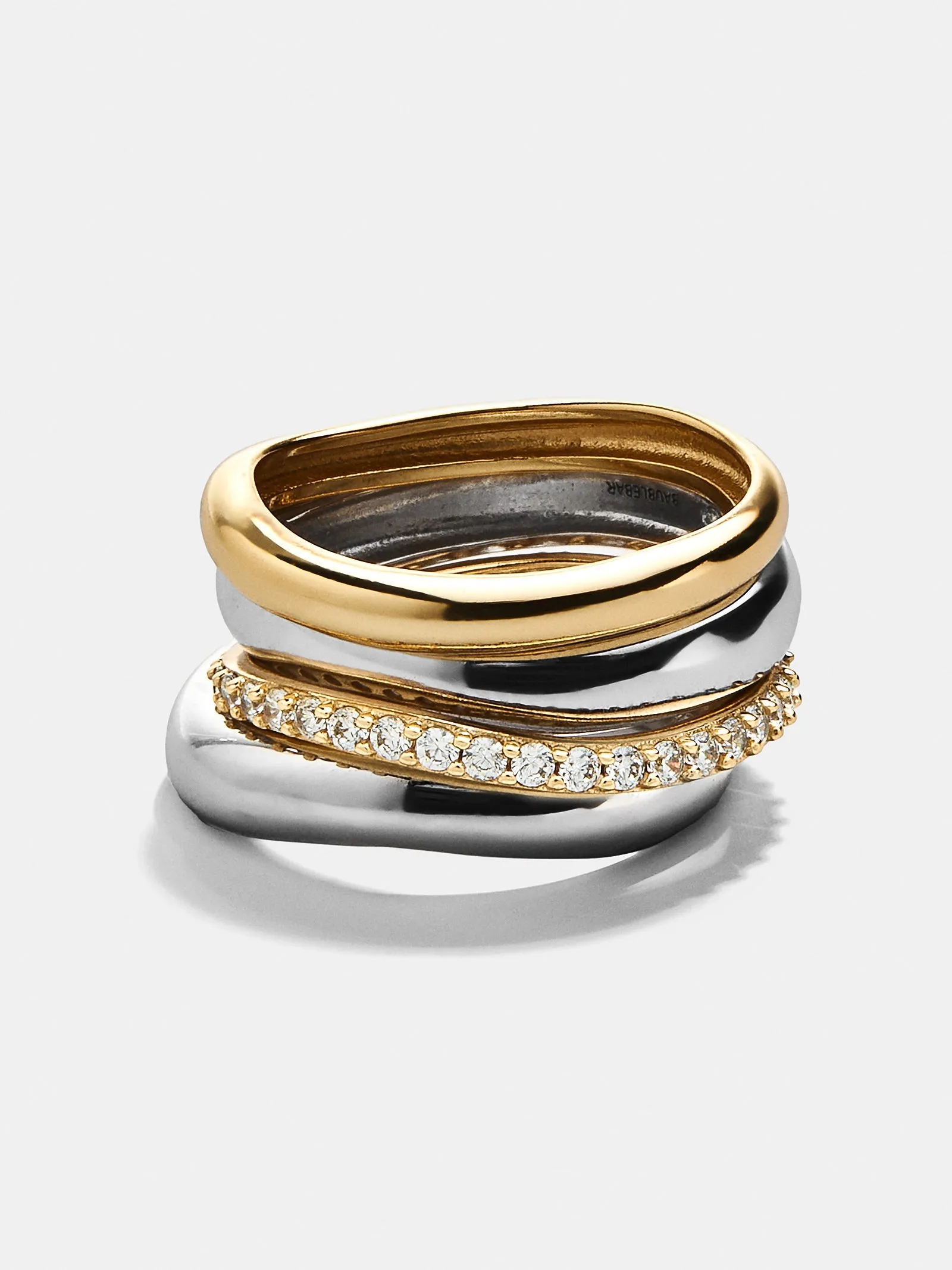 Gina 18K Gold Ring Set - Gold/Silver sold by BaubleBar