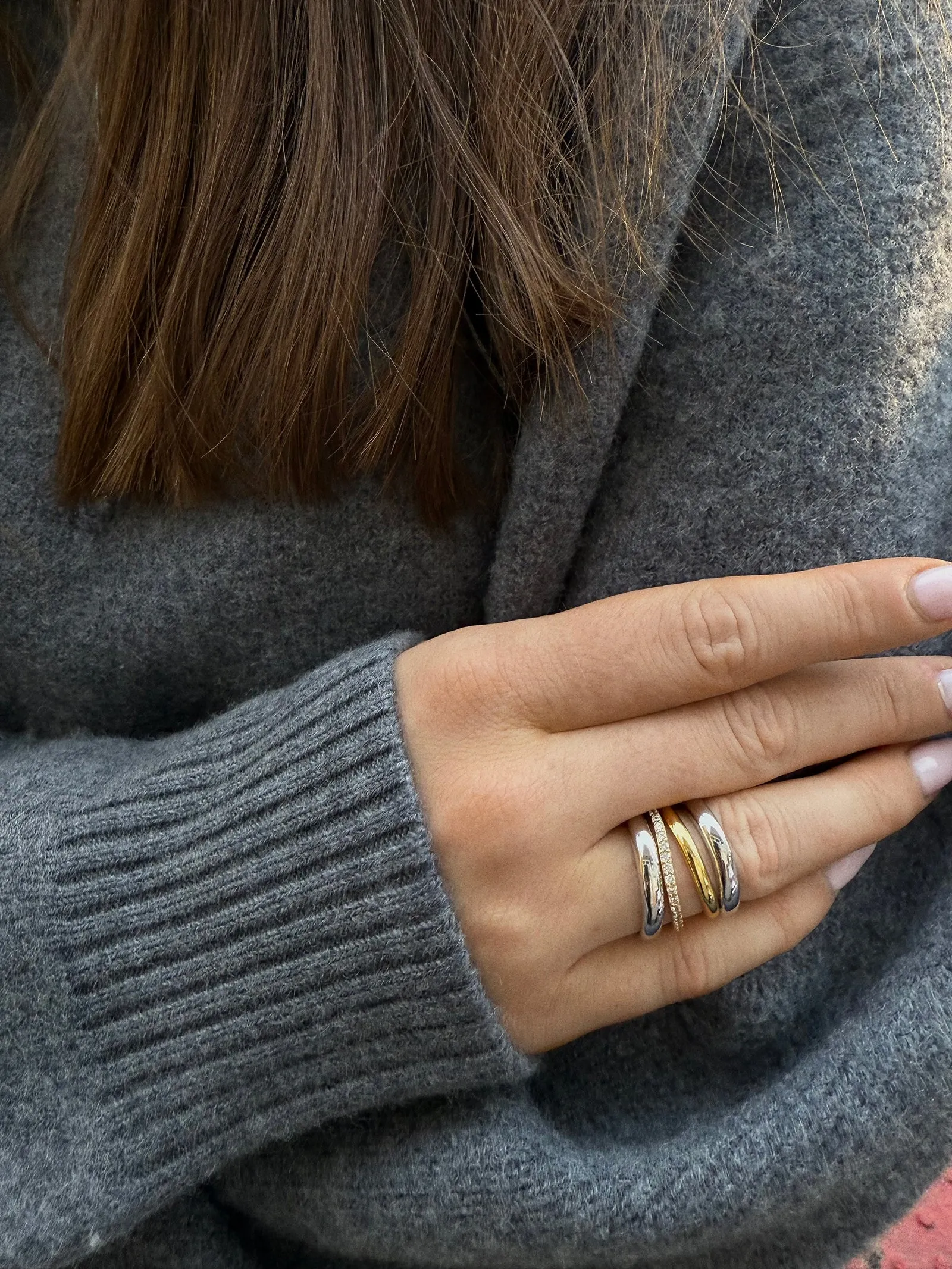 Gina 18K Gold Ring Set - Gold/Silver sold by BaubleBar product image thumbnail 2