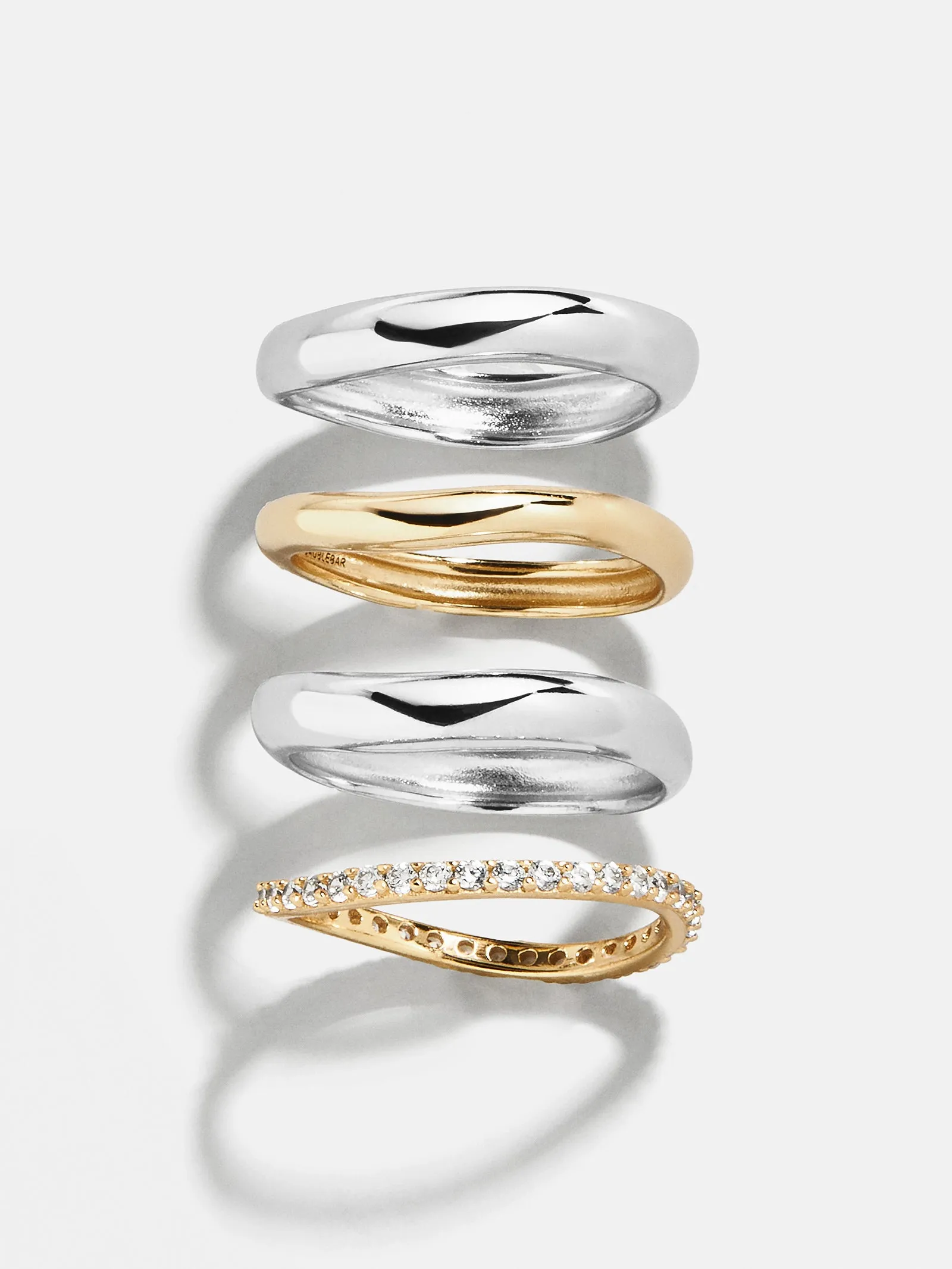 Gina 18K Gold Ring Set - Gold/Silver sold by BaubleBar product image thumbnail 3