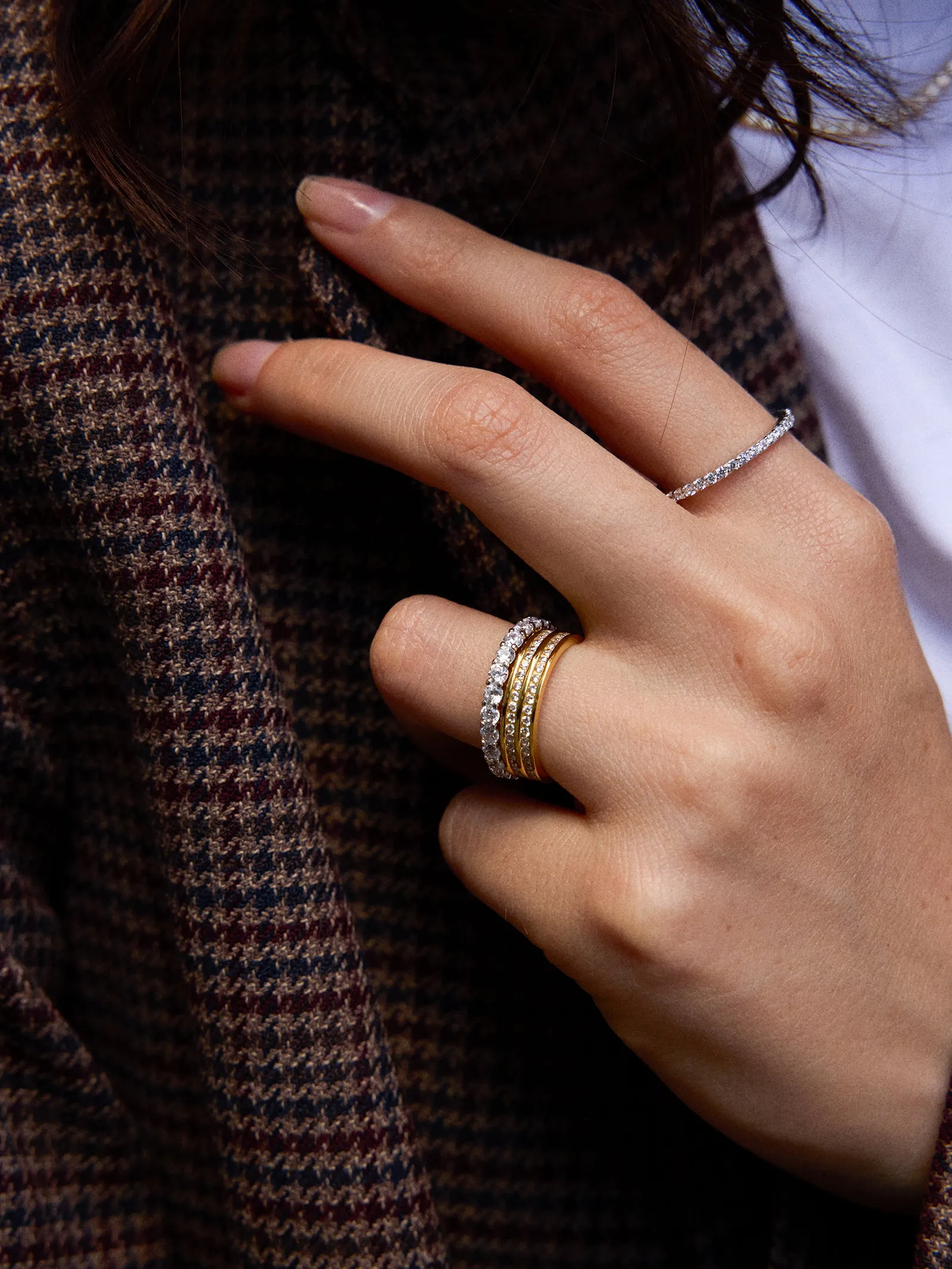 Carly 18K Gold Ring - Gold/Pavé sold by BaubleBar product image thumbnail 2