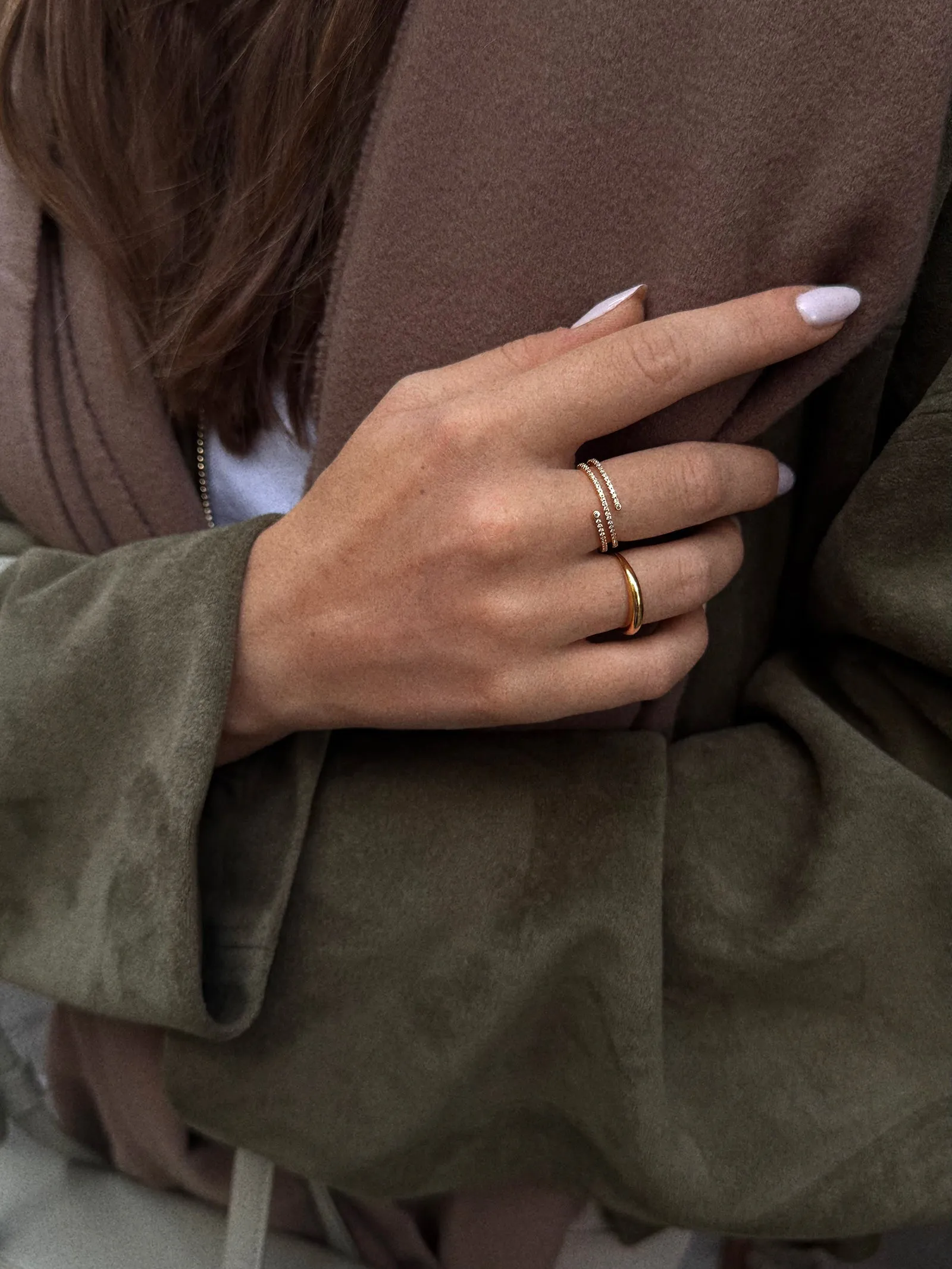 Miranda 18K Gold Wrap Ring - Gold/Pavé sold by BaubleBar product image thumbnail 2