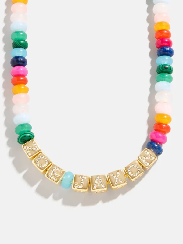 Block Letter Beaded Custom Necklace - Multi sold by BaubleBar