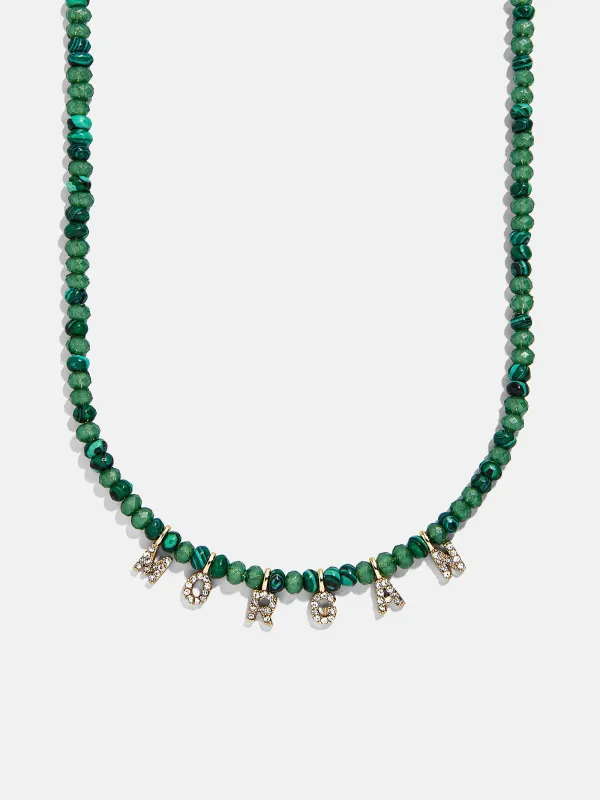 Mini Semi-Precious Custom Necklace - Malachite sold by BaubleBar