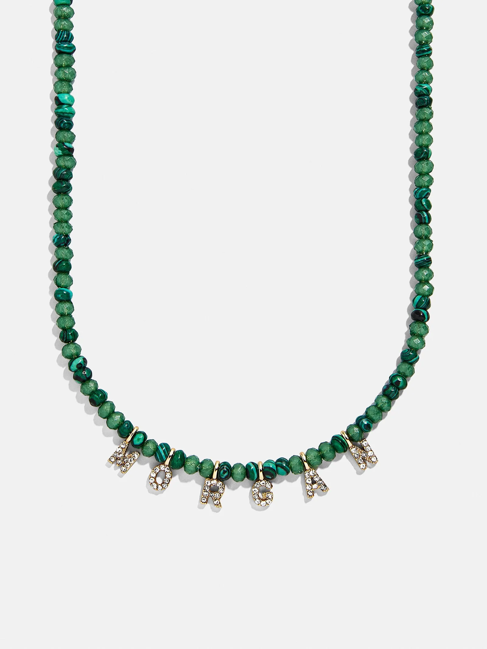 Mini Semi-Precious Custom Necklace - Malachite sold by BaubleBar