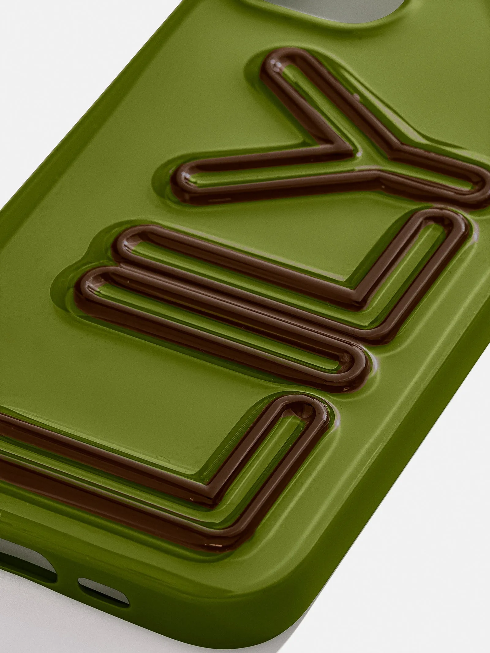 Fine Line Custom iPhone Case - Olive Green/Dark Brown sold by BaubleBar product image thumbnail 2