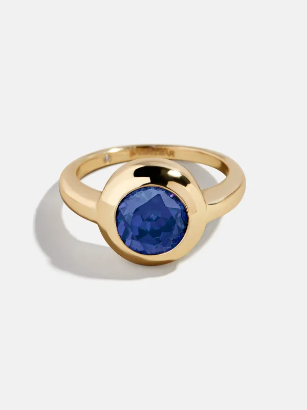 Gold Cubic Zirconia Custom Birthstone Ring - Sapphire sold by BaubleBar