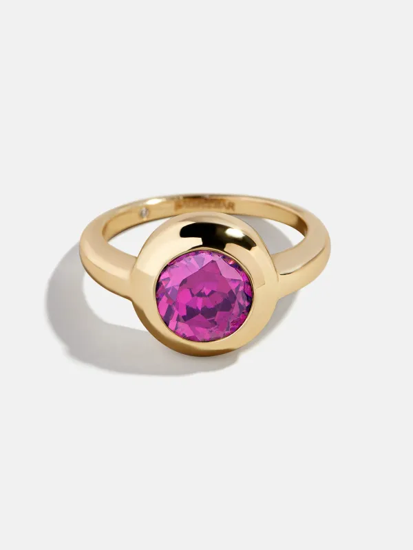 Gold Cubic Zirconia Custom Birthstone Ring - Rose sold by BaubleBar