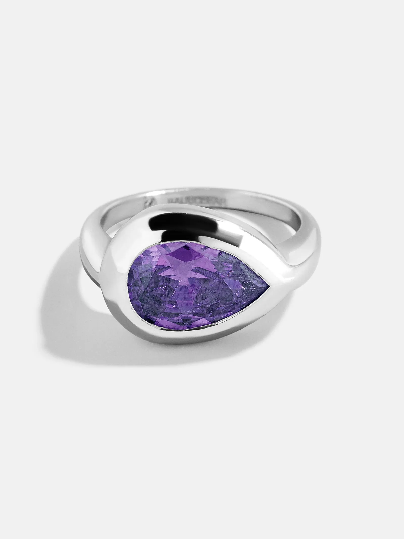 Silver Cubic Zirconia Custom Birthstone Ring - Light Amethyst sold by BaubleBar product image thumbnail 5