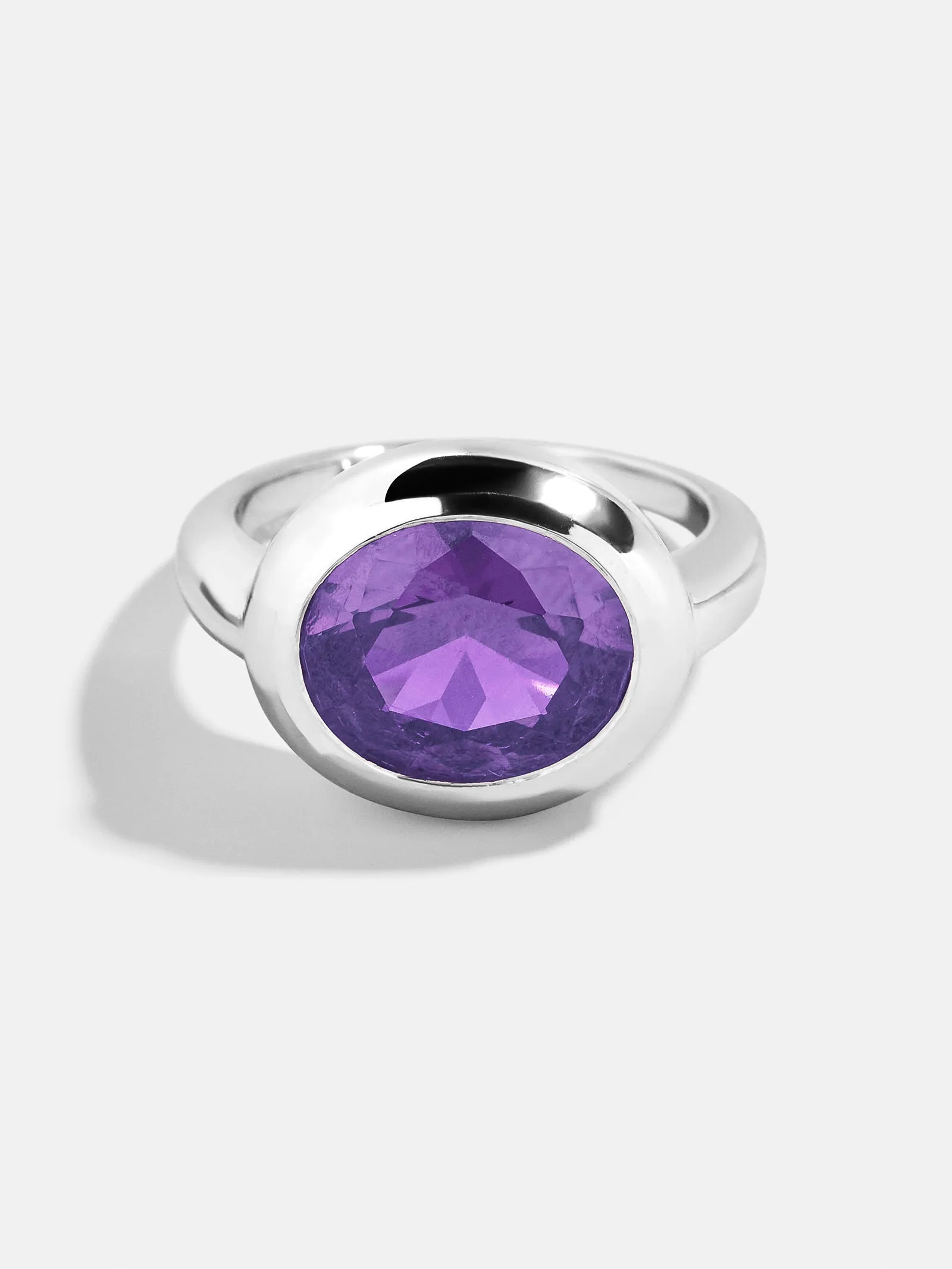 Silver Cubic Zirconia Custom Birthstone Ring - Light Amethyst sold by BaubleBar product image thumbnail 3
