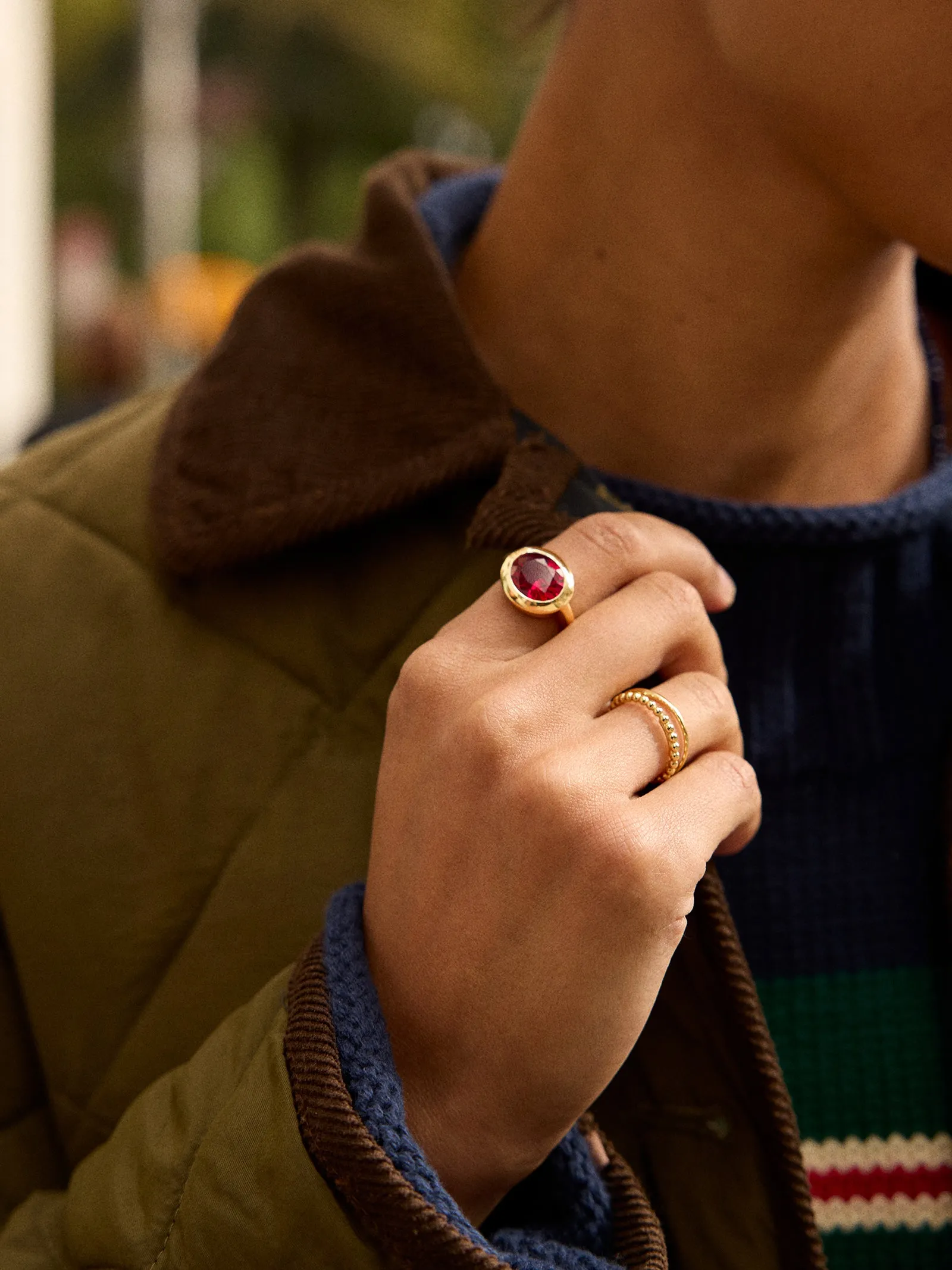 Silver Cubic Zirconia Custom Birthstone Ring - Garnet sold by BaubleBar product image thumbnail 4