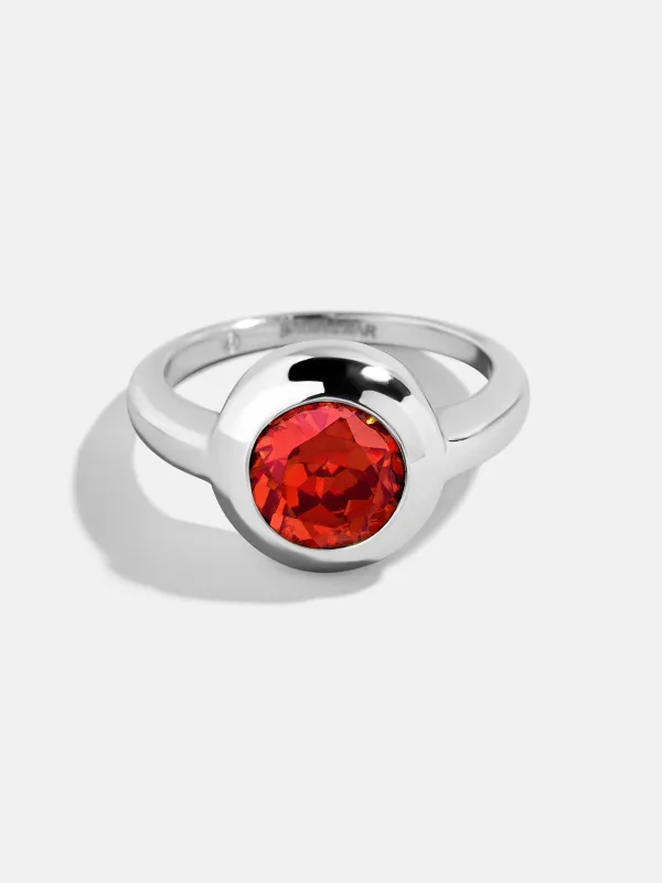 Silver Cubic Zirconia Custom Birthstone Ring - Garnet sold by BaubleBar