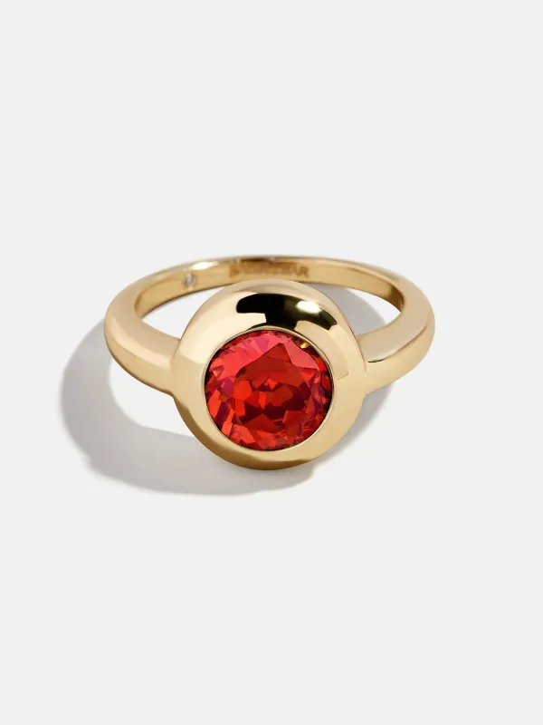 Gold Cubic Zirconia Custom Birthstone Ring - Garnet sold by BaubleBar