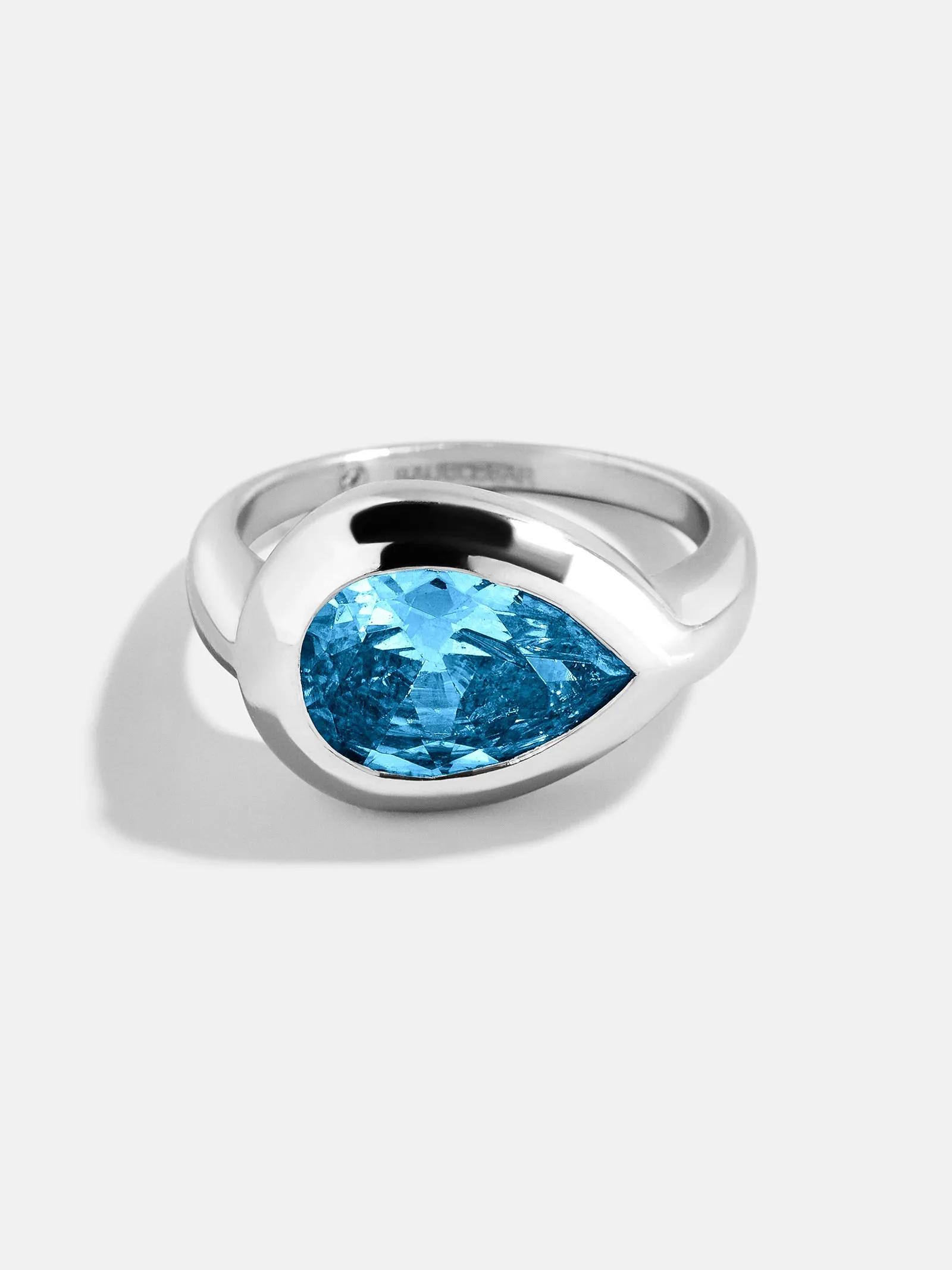 Silver Cubic Zirconia Custom Birthstone Ring - Blue Zircon sold by BaubleBar product image thumbnail 5