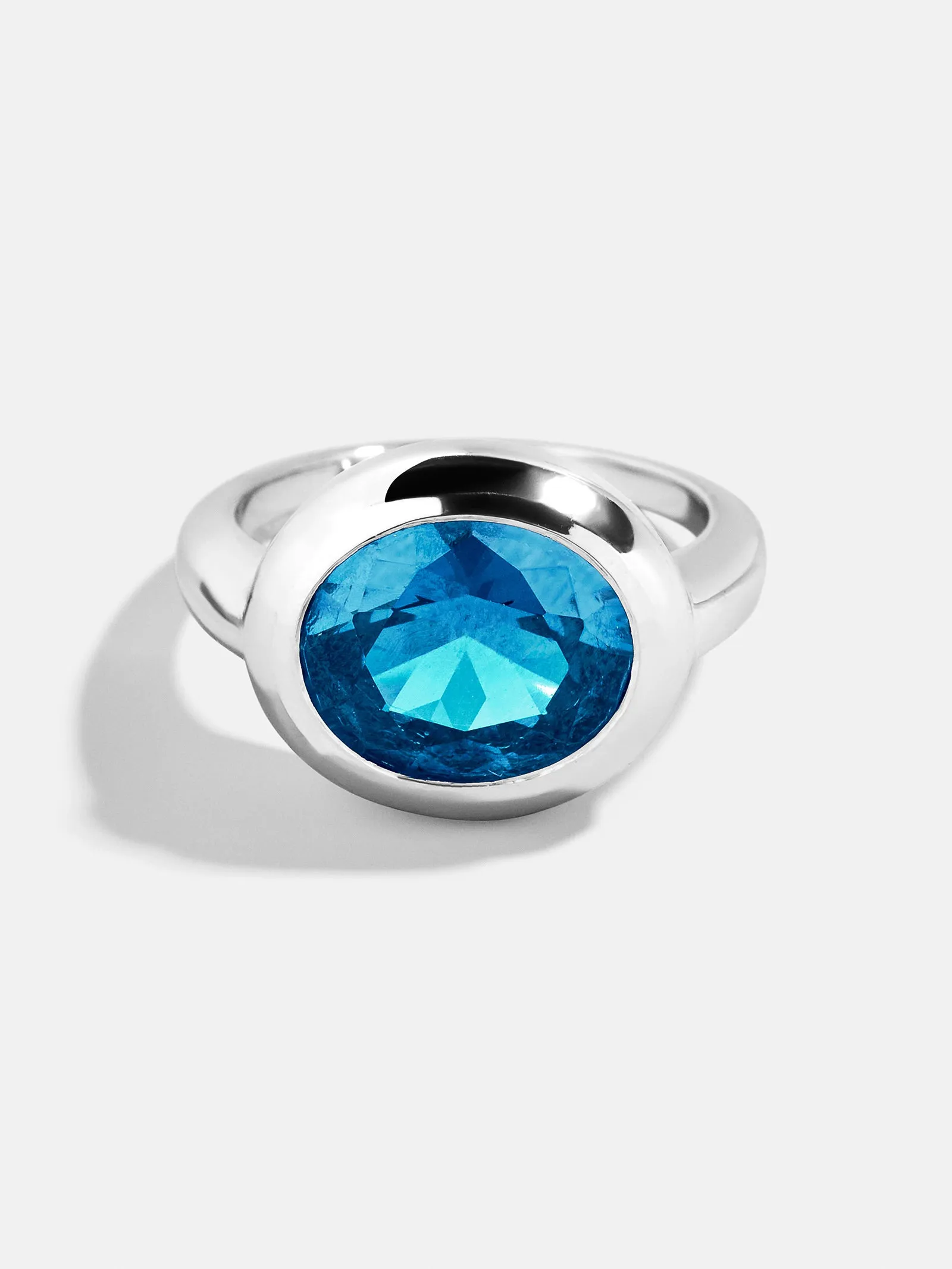 Silver Cubic Zirconia Custom Birthstone Ring - Blue Zircon sold by BaubleBar product image thumbnail 3