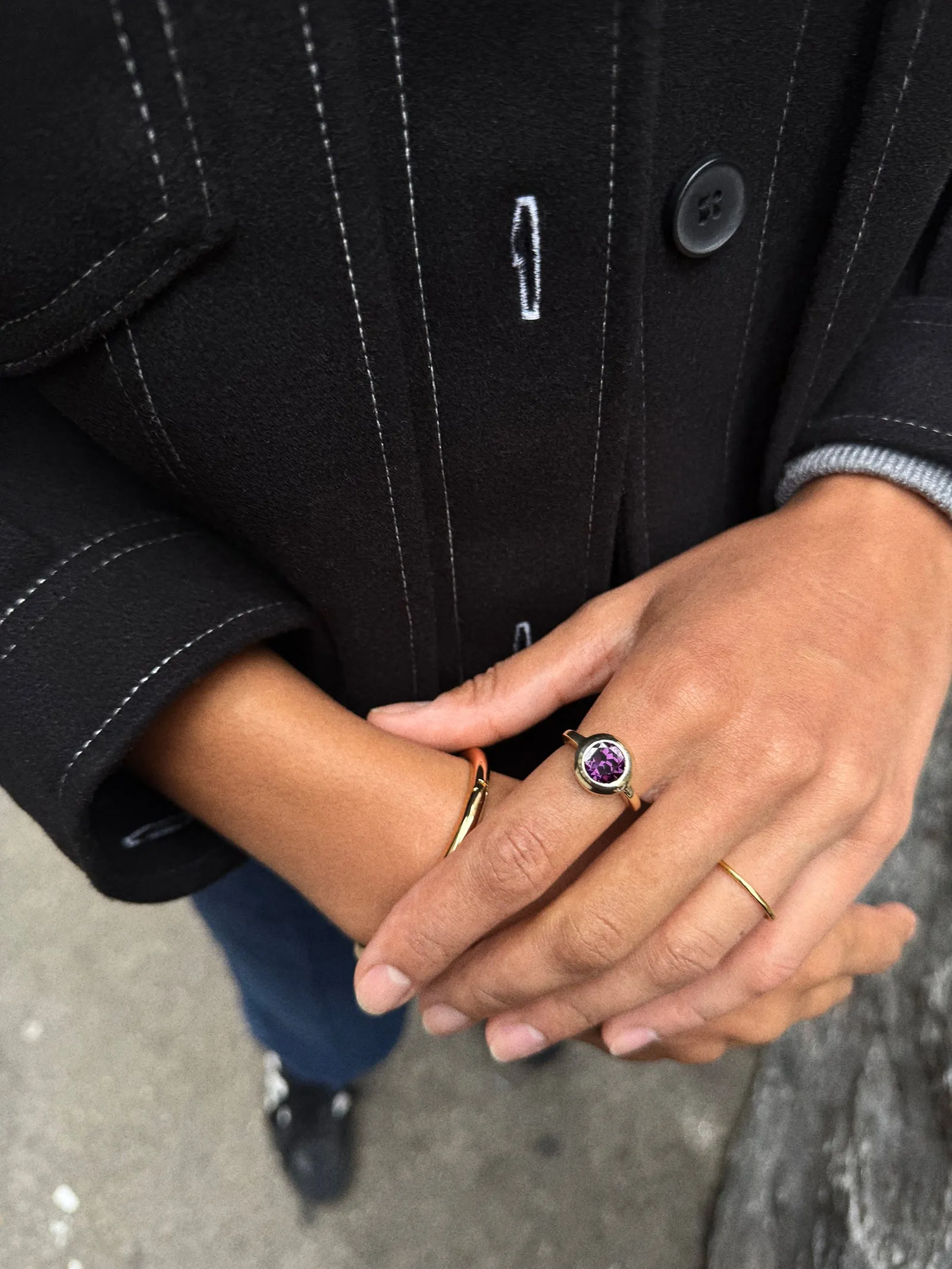 Gold Cubic Zirconia Custom Birthstone Ring - Amethyst sold by BaubleBar product image thumbnail 2