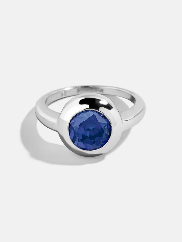 Silver Cubic Zirconia Custom Birthstone Ring - Sapphire sold by BaubleBar