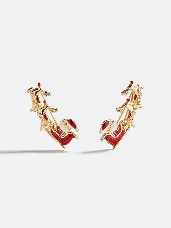 Reindeer Ride Crawler Earrings - Reindeer Sleigh sold by BaubleBar